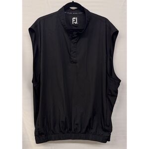 FootJoy XL Black Sleeveless Golf Vest Polyester Windshirt Pullover Men's XL